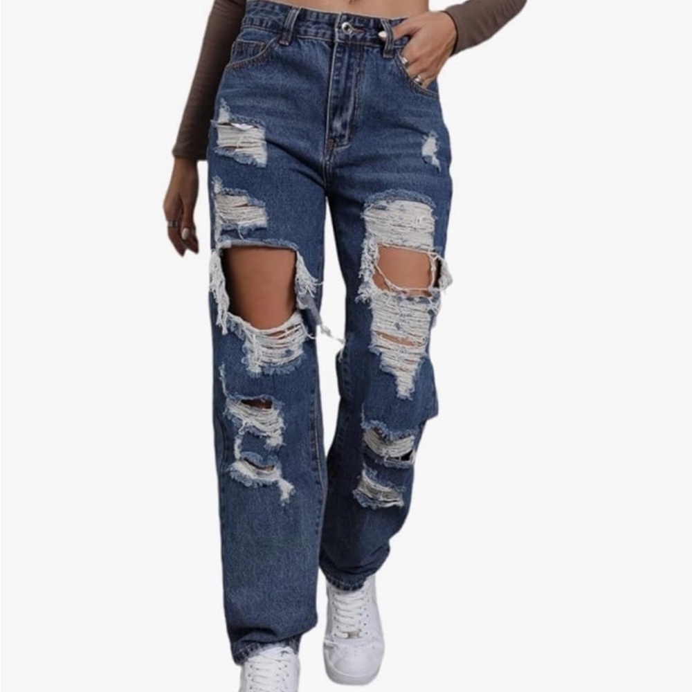Distressed Blue Women's Jeans